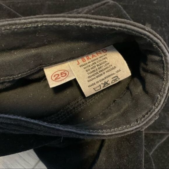 J Brand Black velvet skinny jeans plush size US 25 - Picture 10 of 11